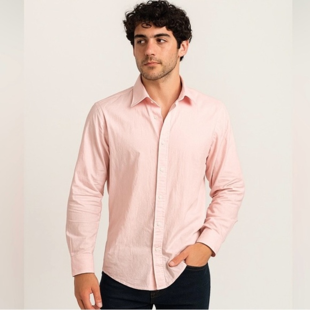 GUCCI Men’s Long Sleeve Button-Up Shirt – Pink Cotton Approx Size XXL–XXXL Italy